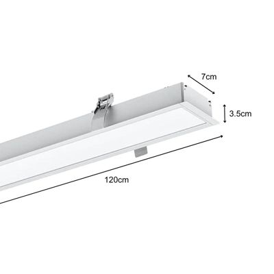 Réglette Encastrable LED 120cm 35W Blanc (Lot de 5) - Blanc Froid 6000K - 8000K - SILAMP