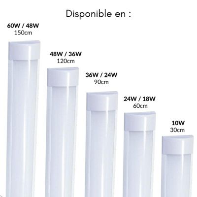 Réglette LED Étanche 60cm 18W IP65 - Blanc Froid 6000K-8000K - 1500 Lumens - SILAMP - 13