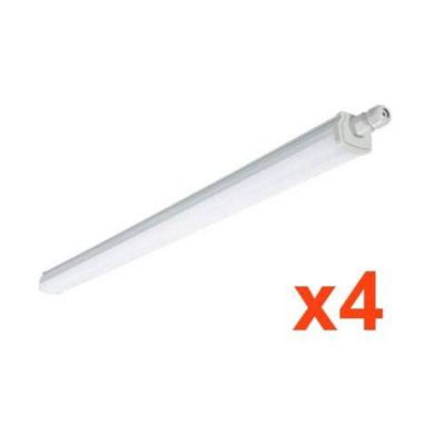 Réglette LED étanche 120cm 36W IP65 Interconnectable (Pack de 4) - Blanc Froid 6000K - 8000K - SILAMP