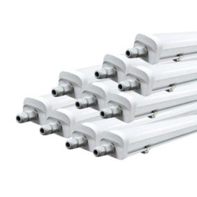 Réglette LED étanche 150cm 46.5W 120lm/W (Pack de 10) - Blanc Neutre 4000K - 5500K - SILAMP