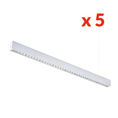 Réglette Suspendue LED 120cm 35W Blanc (Lot de 5) - Blanc Froid 6000K - 8000K - SILAMP
