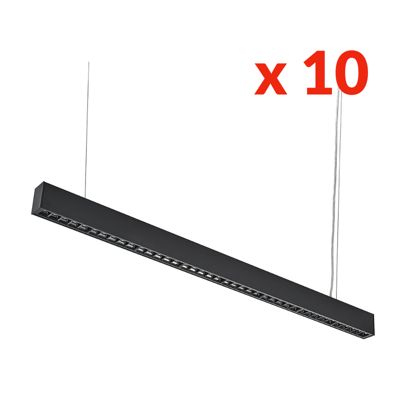 Réglette Suspendue LED 120cm 35W Noir (Pack de 10) - Blanc Neutre 4000K - 5500K - SILAMP