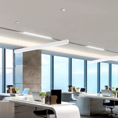 Réglette Suspendue LED Large 120cm 35W Argent - Blanc Froid 6000K - 8000K - SILAMP