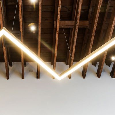 Réglette Suspendue LED Large 120cm 35W Argent - Blanc Froid 6000K - 8000K - SILAMP