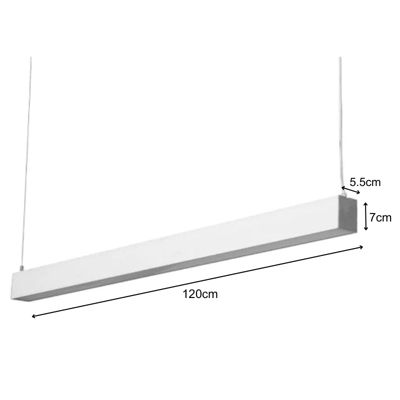 Réglette Suspendue LED Large 120cm 35W Blanc - Blanc Neutre 4000K - 5500K - SILAMP