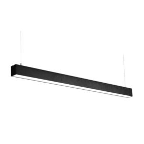 Réglette Suspendue LED Large 120cm 35W Noir - Blanc Froid 6000K - 8000K - SILAMP