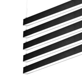 Réglette Suspendue LED Large 120cm 35W Noir (Lot de 5) - Blanc Neutre 4000K - 5500K - SILAMP