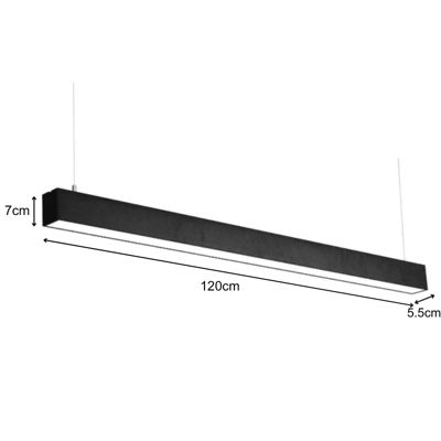 Réglette Suspendue LED Large 120cm 35W Noir (Pack de 10) - Blanc Neutre 4000K - 5500K - SILAMP