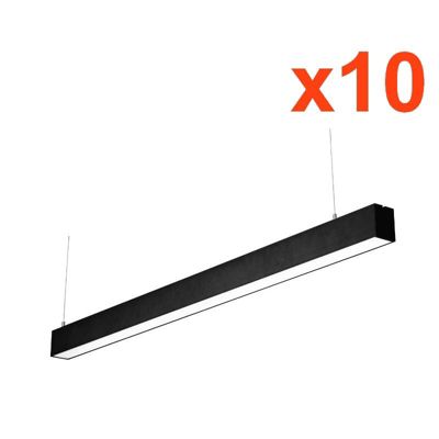 Réglette Suspendue LED Large 120cm 35W Noir (Pack de 10) - Blanc Neutre 4000K - 5500K - SILAMP