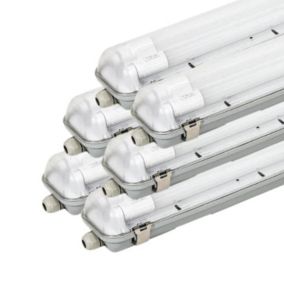 Réglette étanche 120 cm double pour Tube LED T8 IP65 1 côté (Boitier vide) (Pack de 6) - SILAMP