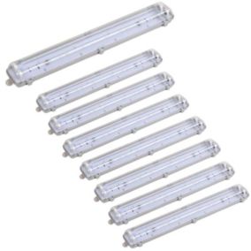 Réglette étanche double pour Tube LED T8 120cm IP65 (Boitier vide) (Pack de 8) - SILAMP