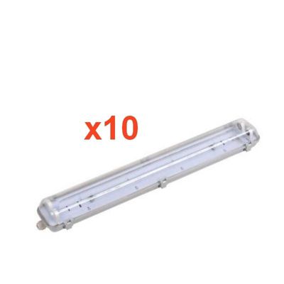 Réglette étanche double pour Tube LED T8 150cm IP65 (Boitier vide) (Pack de 10) - SILAMP