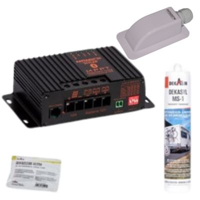 Régulateur de charge pour panneau solaire MPPT10A Bluetooth + passe-toit + Dekasyl MS1 + lingette ANTARION