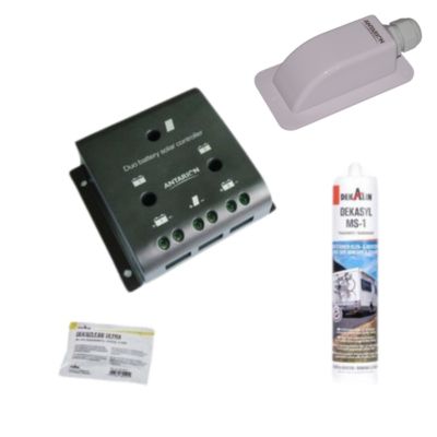Régulateur de charge pour panneau solaire SDC10 + passe-toit + Dekasyl MS1 + lingette ANTARION