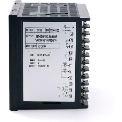 Régulateur de Température CH902 - LED 96x96 mm, 0-400C, Entrée Pt100/Type K, 2 Alarmes, Sortie SSR/Relais, 48-240V AC