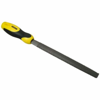 Râpe demi-ronde grosse piqûre 200 mm, acier au carbone, poignée bimatière antidérapante - S0-22-469