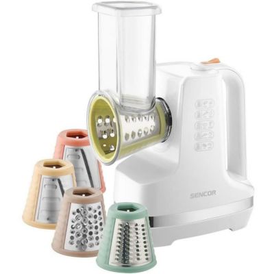 Râpe électrique Sencor SSG 4300WH 150W blanche 5 accessoires tube 56 mm