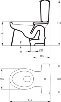 Réservoir simple chasse silencieux ASPIRAMBO perfecto poussoir - PORCHER - P945101