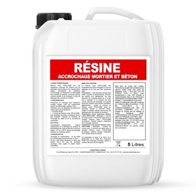 Résine d'accrochage, adjuvant ciment, mortier, béton, améliore la résistance, l'imperméabilité, la dureté - Résine latex PROCOM-5-