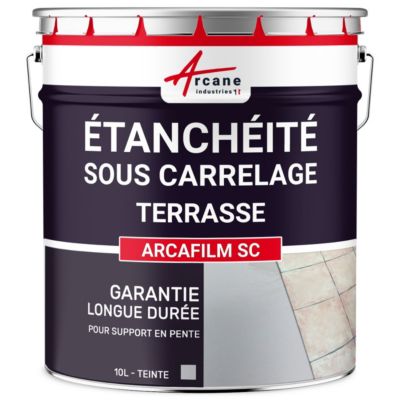 Résine d'étancheite sous carrelage extérieur pour support avec pente - ARCAFILM SC Gris - 10 L - ARCANE INDUSTRIES