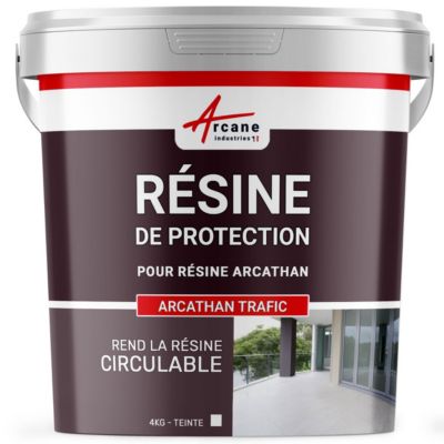 Résine de finition circulable polyuréthane - Étanchéité toit plat - ARCATHAN TRAFIC Blanc - 4 kg - ARCANE INDUSTRIES