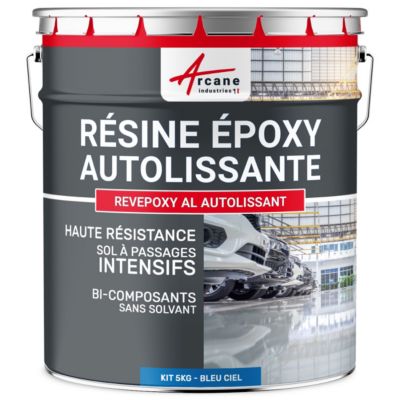 Résine epoxy autolissante sols - REVEPOXY AL Bleu Ciel - RAL 5015 - 5 kg - ARCANE INDUSTRIES