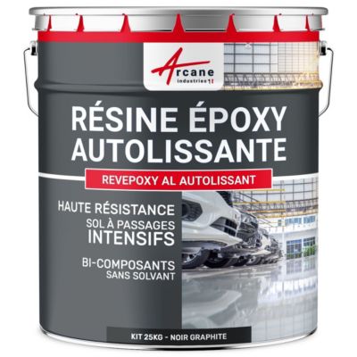 Résine epoxy autolissante sols - REVEPOXY AL Noir Graphite - RAL 9011 - 25 kg - ARCANE INDUSTRIES