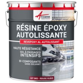 Résine epoxy autolissante sols - REVEPOXY AL Rouge Rubis - RAL 3003 - 5 kg - ARCANE INDUSTRIES