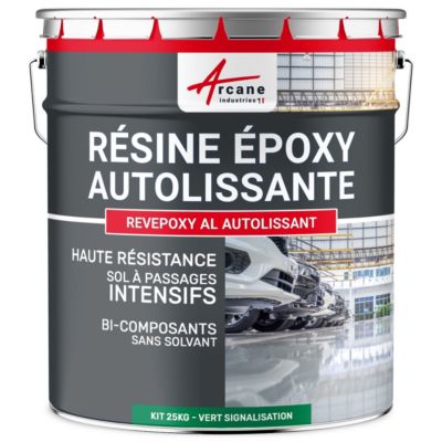Résine epoxy autolissante sols - REVEPOXY AL Vert signalisation - RAL 6024 - 25 kg - ARCANE INDUSTRIES
