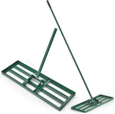 Râteau de Nivellement de Pelouse 91x25CM-avec Poignée Antidérapante de 2 Sections-Râteau de Jardin pour Cour Jardin Vert