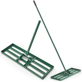 Râteau de Nivellement de Pelouse 91x25CM-avec Poignée Antidérapante de 2 Sections-Râteau de Jardin pour Cour Jardin Vert