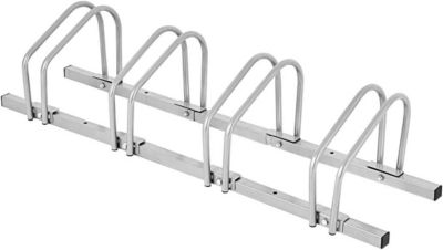 Râtelier Familial pour Vélo,4 Places de Rangement pour Parc et Magasins,pour Vélo Enfant, Vélo de Route (4 Râteliers, Argenté)