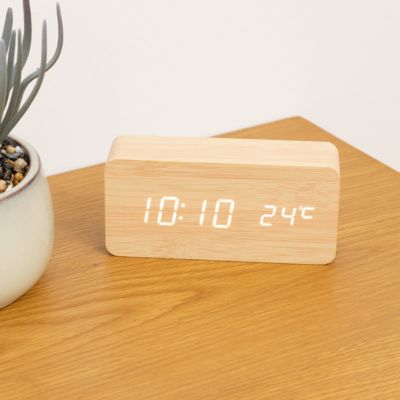 Réveil "Gamiel" bois et cuivre 15x7cm - Atmosphera Créateur d'intérieur