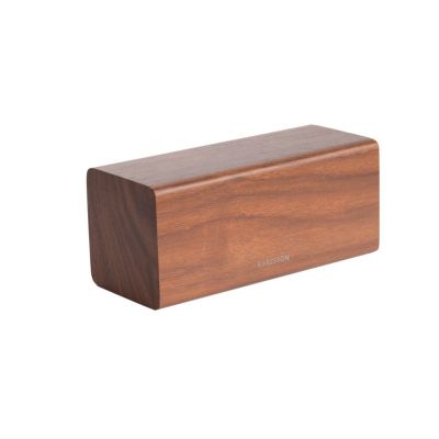 Réveil LED multifonction rectangulaire en bois sombre Marron, L. 16.7 x l. 2 x H. 7 cm, BLOCK