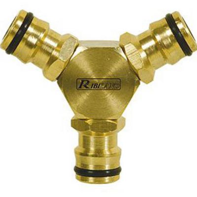 Raccord arrosage triple mâle laiton