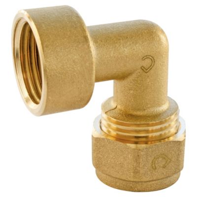 Raccord coudé à compression pour tube PER Ø12 - coude femelle 15/21 (1/2")
