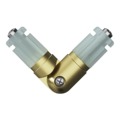 Raccord coudé pour tringle à rideau Elasa effet laiton doré Ø19mm ...