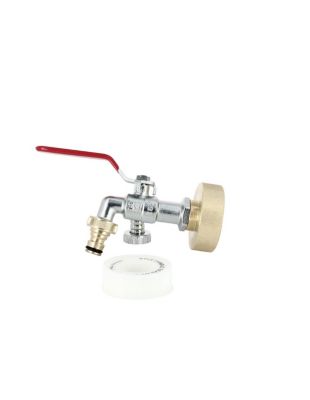 Raccord cuve S60X6 Laiton - Robinet laiton 15 mm + Nez 20x27