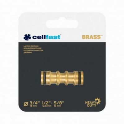 Raccord double laiton BRASS 19mm 12,5mm - Cellfast