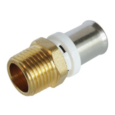 Raccord droit à sertir pour tube Multicouche Ø16 - droit mâle 15/21 (1/2")