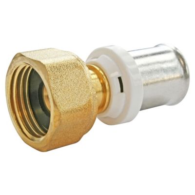 Raccord droit à sertir pour tube Multicouche Ø20 - droit femelle écrou tournant 15/21 (1/2")