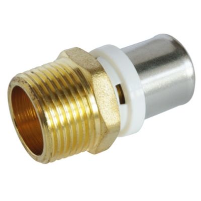 Raccord droit à sertir pour tube Multicouche Ø20 - droit mâle 20/27 (3/4")