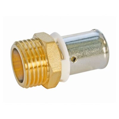 Raccord droit à sertir pour tube PER Ø12 - droit mâle 15/21 (1/2")