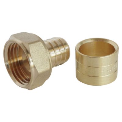 Raccord droit à glissement pour tube PER diam 16 - Ecrou-tournant F15/21 - lot de 10 - Somatherm For You