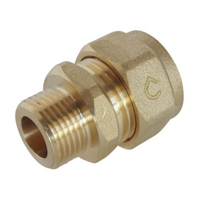 Raccord droit à visser pour tube PER diam 16 - Mâle 12/17 - Somatherm For You