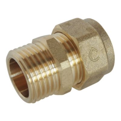 Raccord droit à visser pour tube PER diam 16 - Male 15/21 par lot de 5 - Somatherm For You