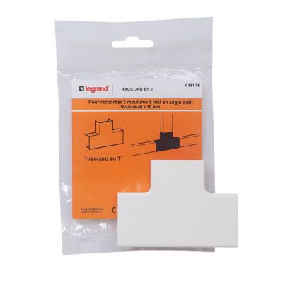 Raccord en T pour moulure 40 x 16 mm Legrand