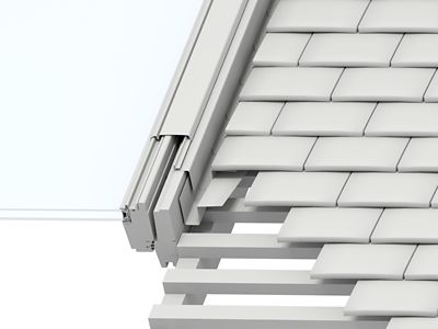 Raccord fenêtre de toit simple sur tuiles plates Velux EDP SK06 gris