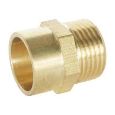 Raccord laiton droit à souder sur tube cuivre Ø14 - sortie mâle 15/21 (1/2"), lot de 2