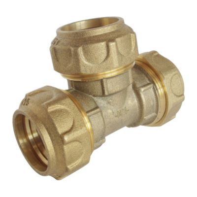 Raccord laiton Té égal Serrage Extérieur pour tube PE diam 20 mm - Somatherm For You